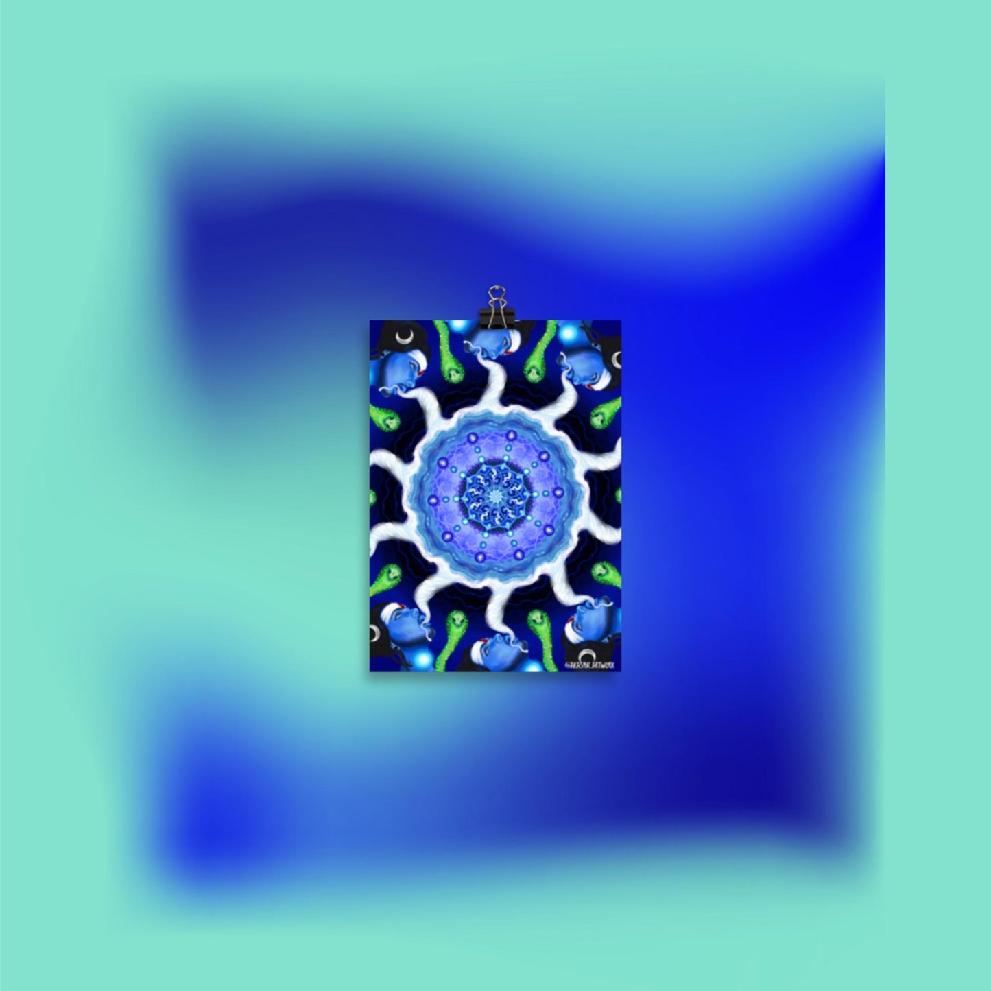Throat Chakra Mandala Print