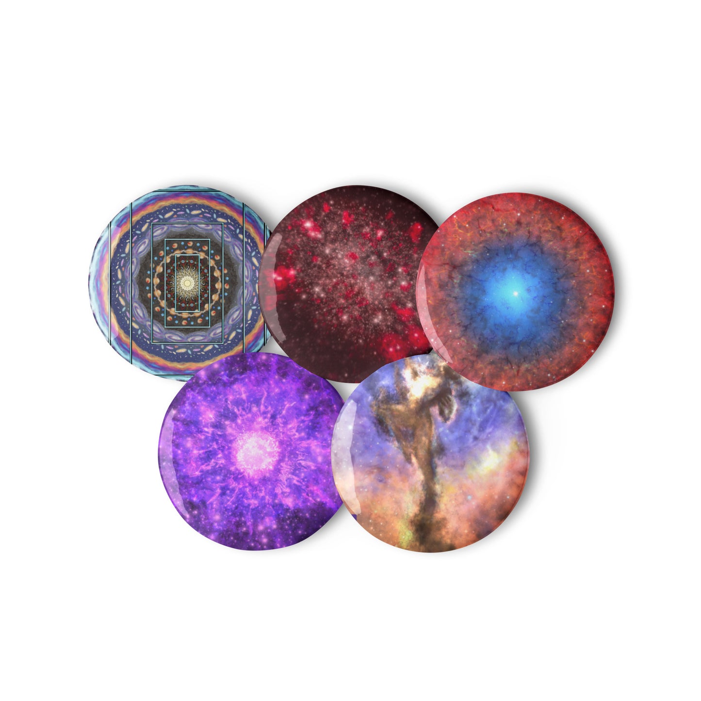 Set of nebula pin buttons