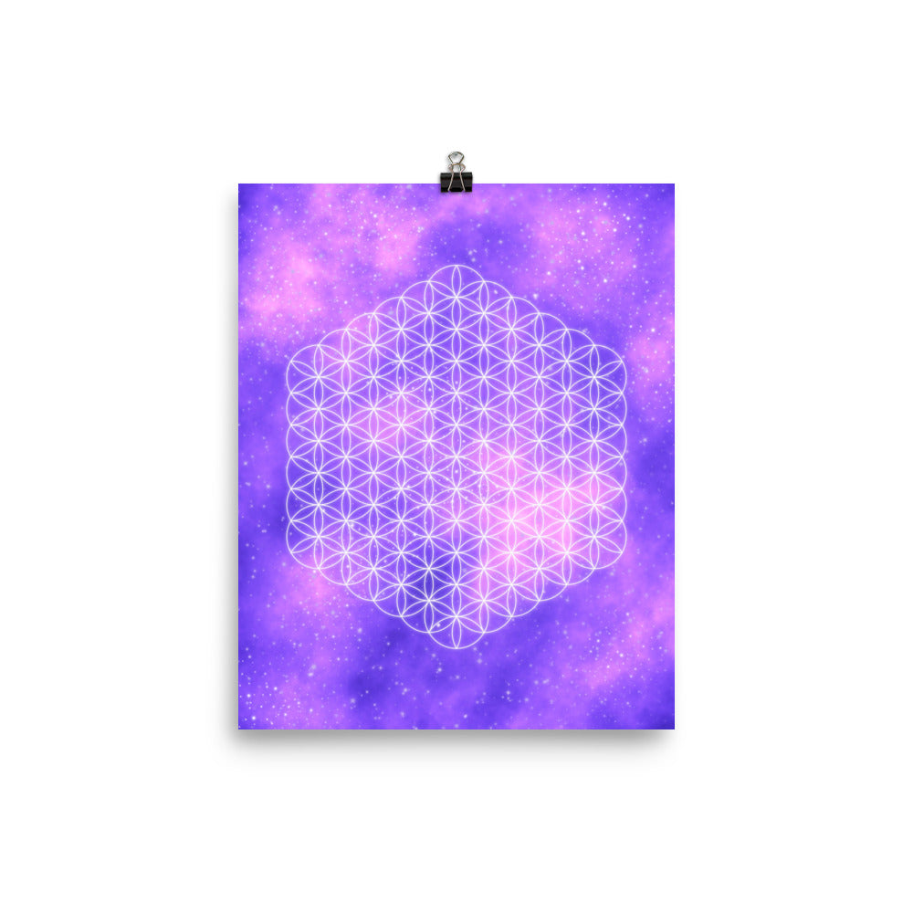 Purple Flower of Life Poster