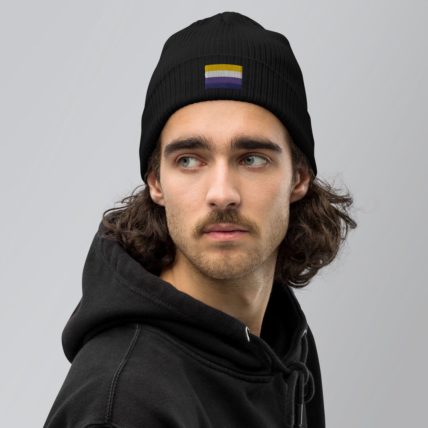 Non-Binary organic ribbed beanie